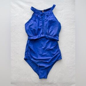 Women Blue One Piece Swimsuit